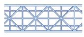 Структура листа сотового поликарбоната толщиной 25-32 мм
