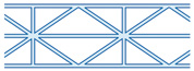 Структура листа сотового поликарбоната толщиной 16-20 мм
